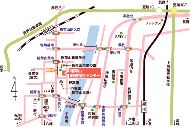 稲荷山医療福祉センターまでの地図